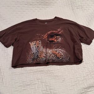 Tiger Brown Cropped Tee